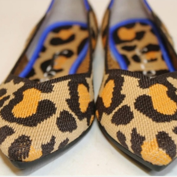 Rothy's Shoes Rothys Big Cat The Point Womens Animal Print Blue